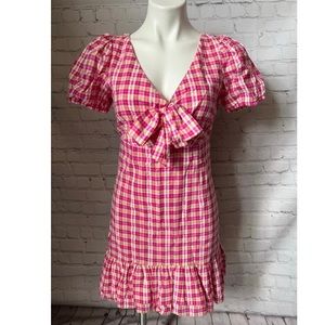 LIKELY PLAID BOW ACCENT DRESS